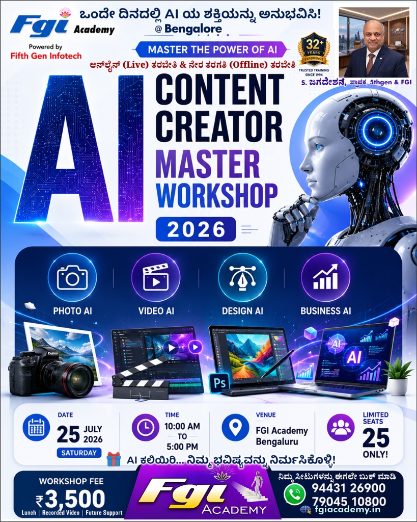 AI Content Creator Master Workshop 2026 | Bengaluru