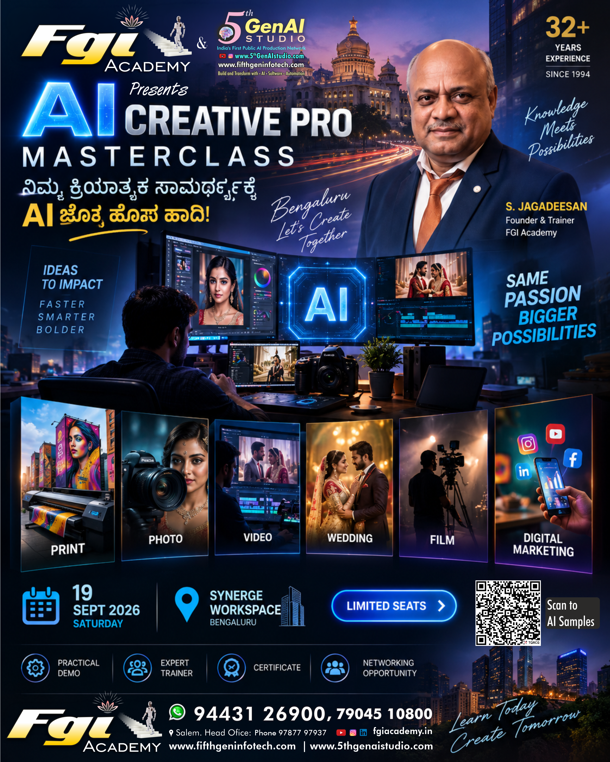 🚀 BENGALURU CREATORS – AI CREATIVE PRO MASTERCLASS! 🤖